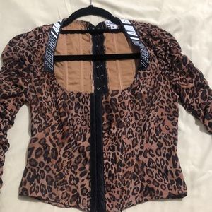 I am Gia, leopard corset top, size: Medium